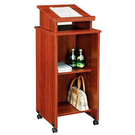 Global Industrial Mobile Lectern, Mahogany 248630MH